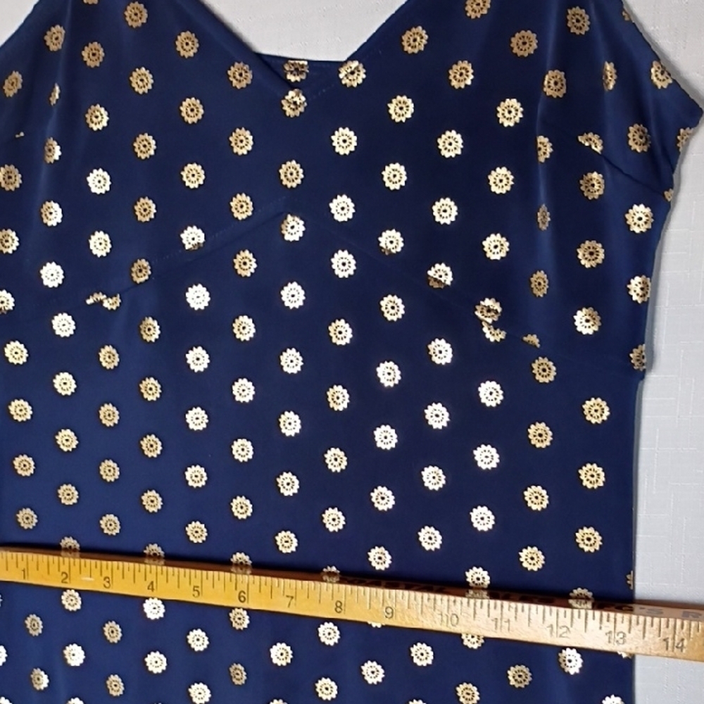Michael Kors Women’s Navy and Gold Maxi Dress Size XS - Picture 8 of 13